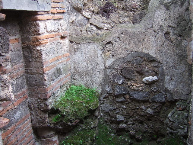 IX.9.c Pompeii.  March 2009.  Lararium Niche, with remains of Aedicula, on the north wall between two Cubicula.