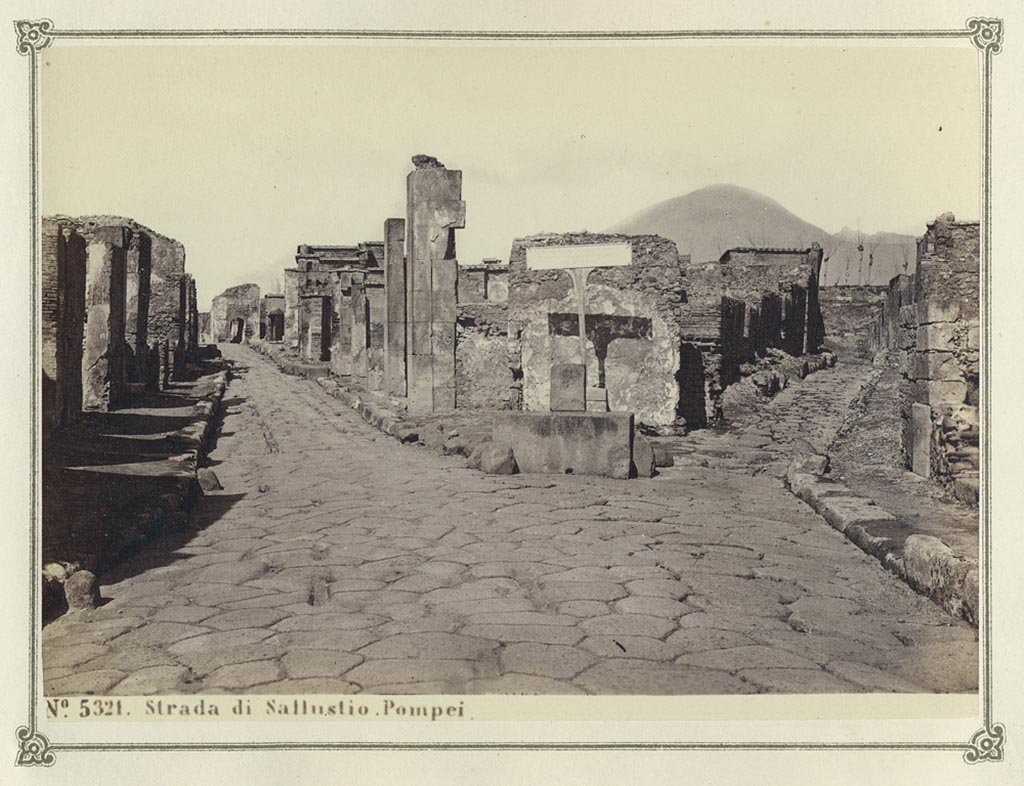 Via Consolare (on left) and Vicolo di Narciso, on right. Album dated January 1874. Looking north.
Photograph (by G. Sommer?) no. 5321 shown as Strada di Sallustio. Photo courtesy of Rick Bauer.