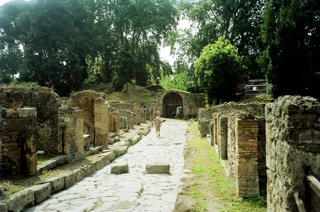 Porta Stabia. About 1869. Looking north along Via Stabiana. Photo courtesy of Rick Bauer.