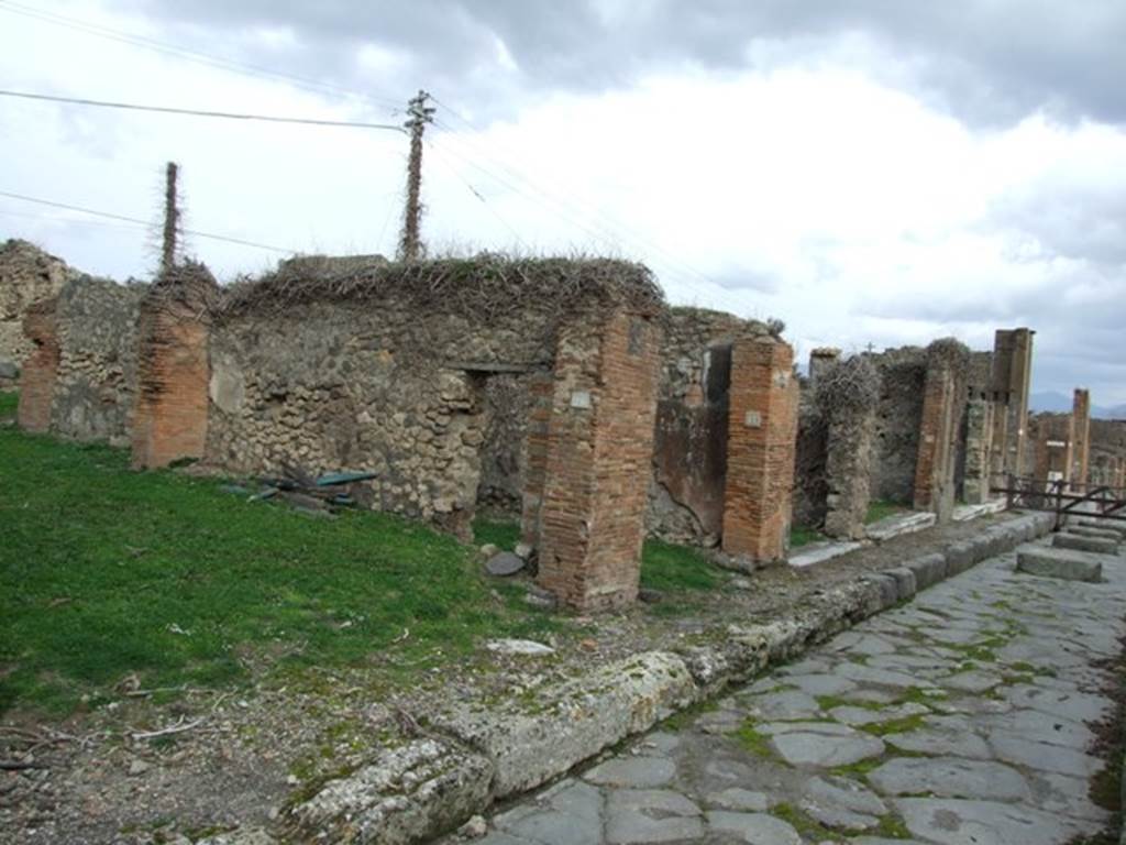 Via degli Augustali. December 2007. North side. Looking east from outside VII.4.26