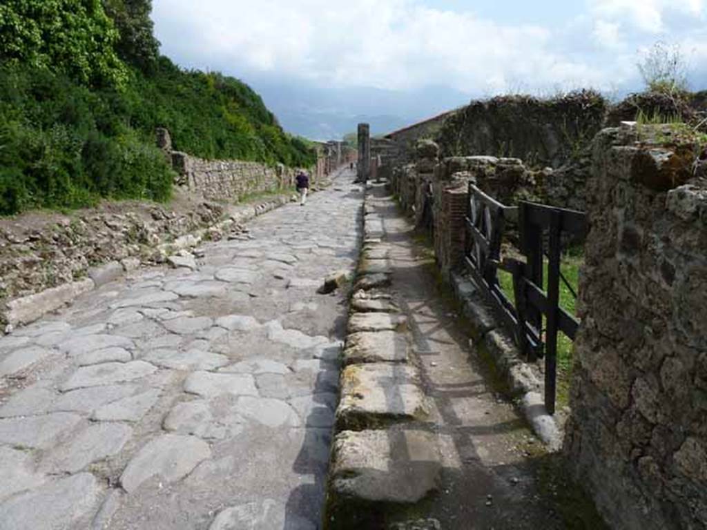Via del Vesuvio, May 2010. Looking south between V.6 and VI.16, from VI.16.13.
