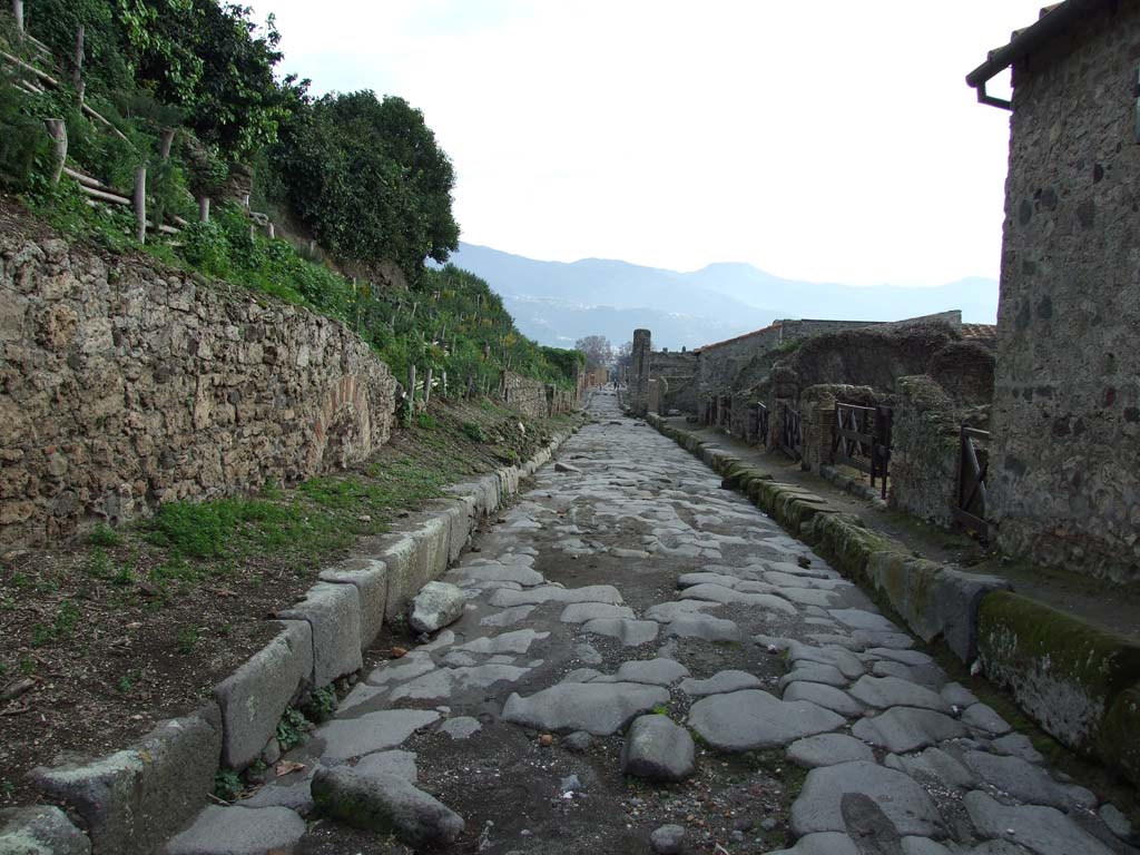 Via del Vesuvio, December 2006. Looking south between V.6 and VI.16, from VI.16.15.