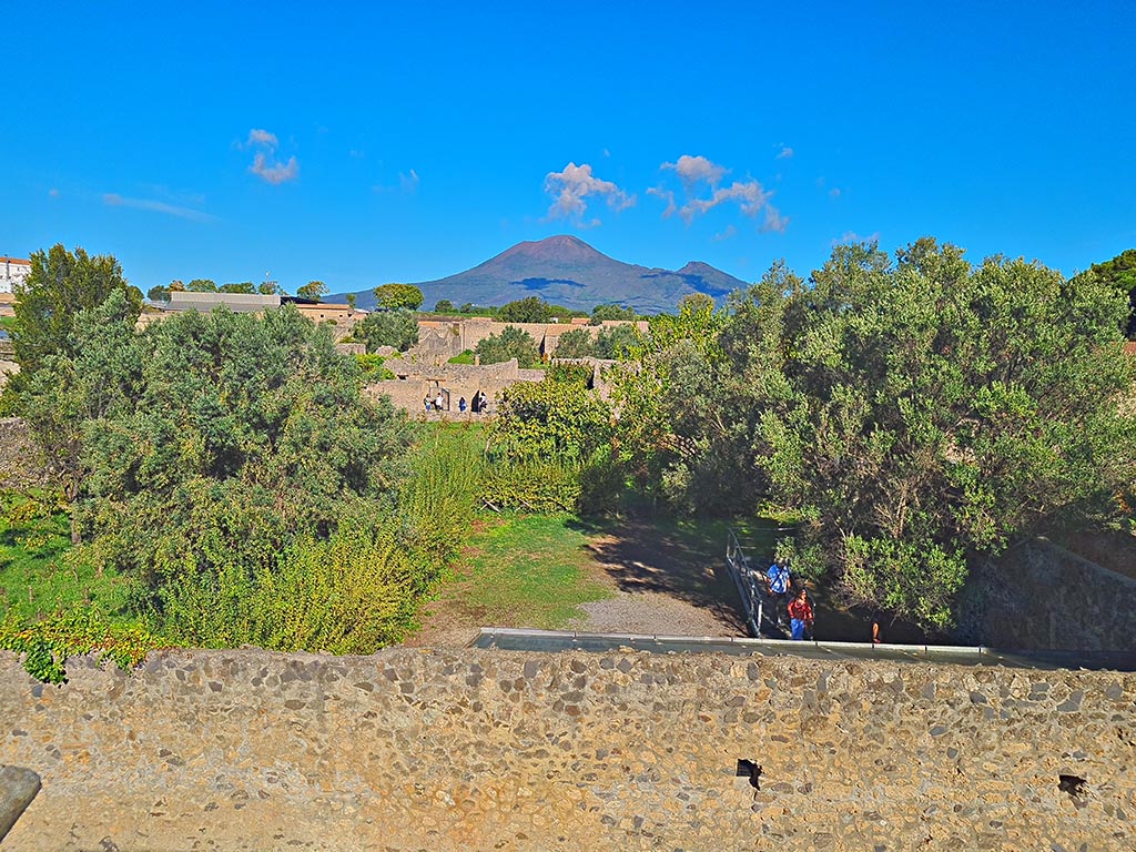 Garden of Fugitives, October 2024.
Looking north across garden, with Vicolo dei fuggiaschi, on right. Photo courtesy of Giuseppe Ciaramella.