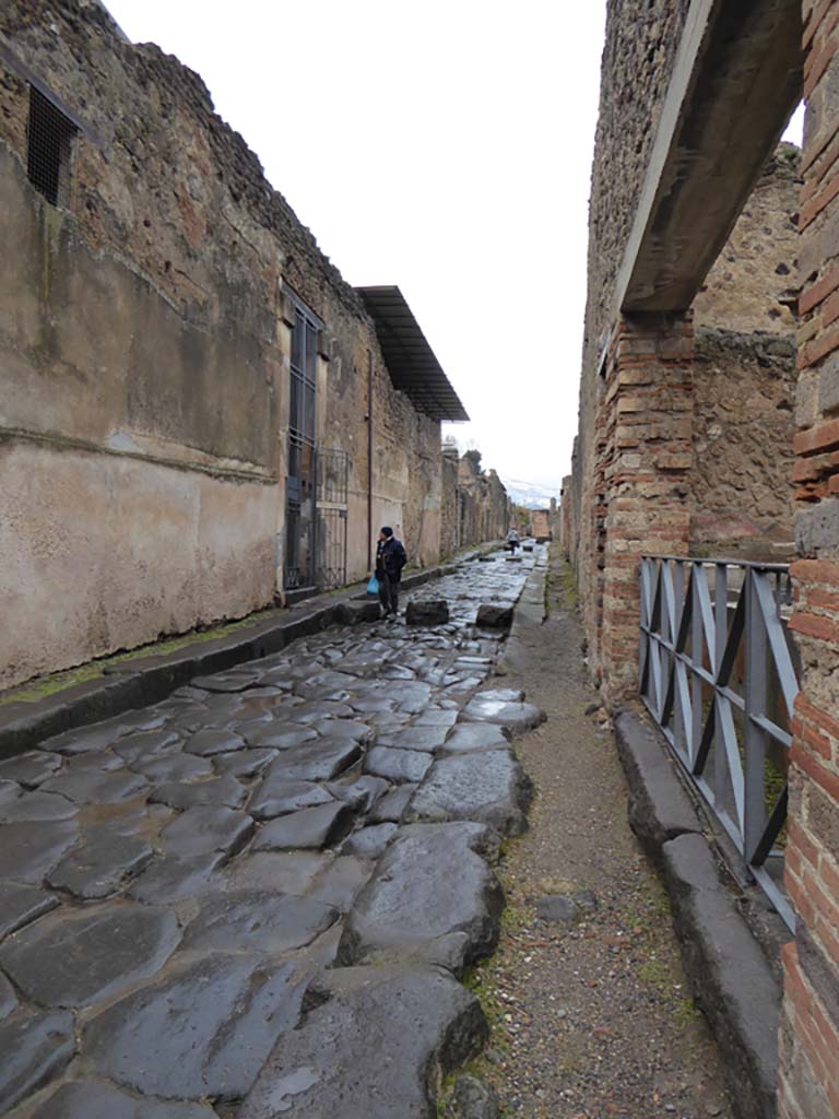 Vicolo dei Vettii, east side. May 2010. Looking north along VI.16, from VI.16.27 to VI.16.31.