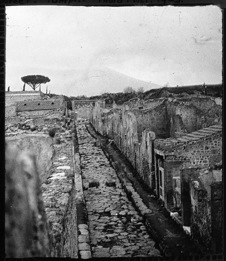 Vicolo dei Vettii, east side. May 2010. Looking north along VI.16, from near VI.16.27.