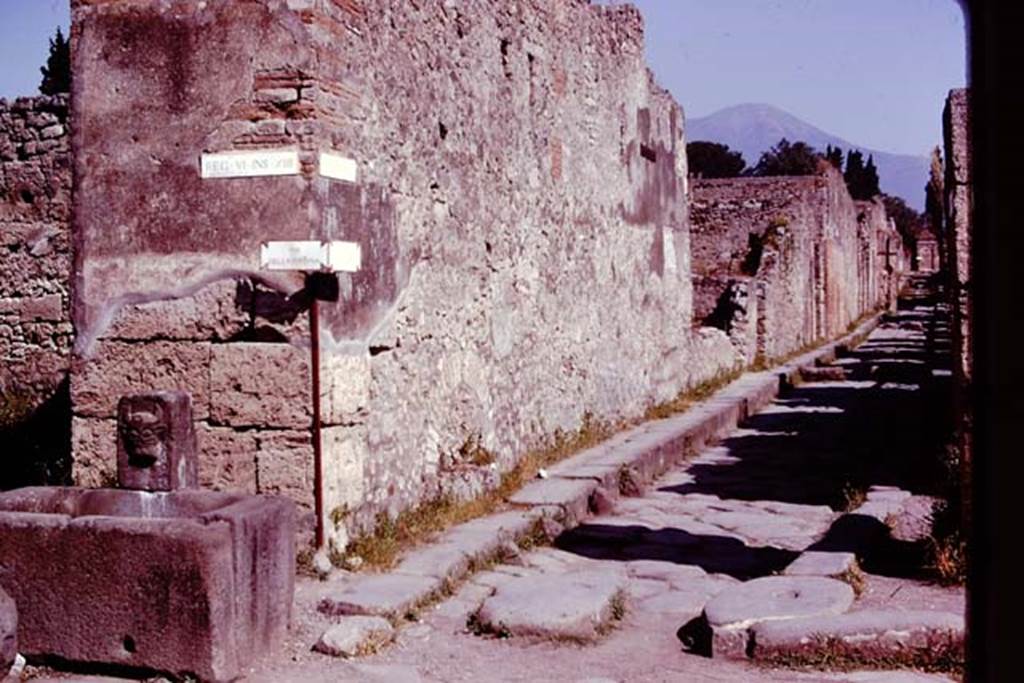 Vicolo dei Vettii between VI.13 and VI.14, Pompeii, 1978. Looking north from Via della Fortuna. Photo by Stanley A. Jashemski.
Source: The Wilhelmina and Stanley A. Jashemski archive in the University of Maryland Library, Special Collections (See collection page) and made available under the Creative Commons Attribution-Non Commercial License v.4. See Licence and use details. J78f0225