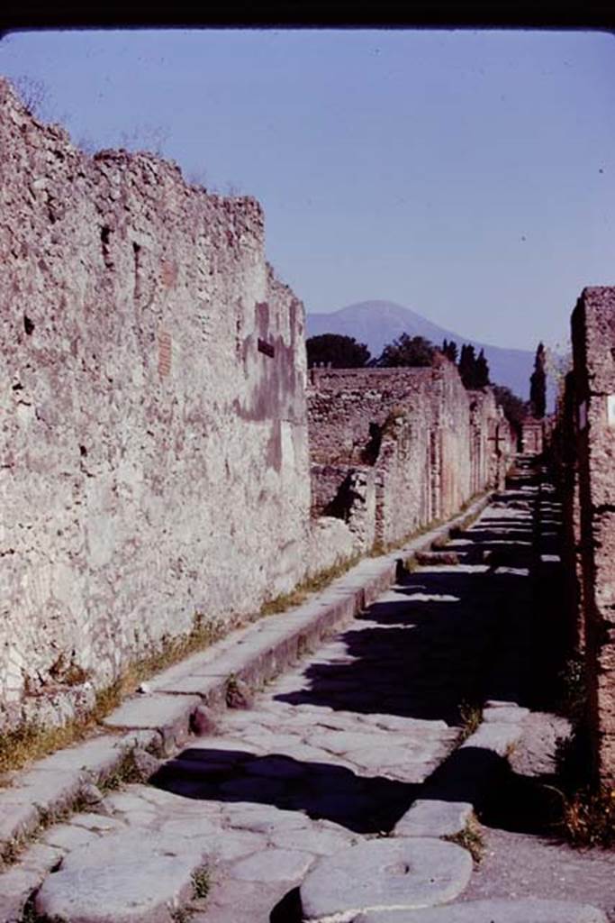 Vicolo dei Vettii between VI.13 and VI.14, Pompeii, 1978. Looking north from VI.14.1/44. Photo by Stanley A. Jashemski.
Source: The Wilhelmina and Stanley A. Jashemski archive in the University of Maryland Library, Special Collections (See collection page) and made available under the Creative Commons Attribution-Non Commercial License v.4. See Licence and use details. J78f0226