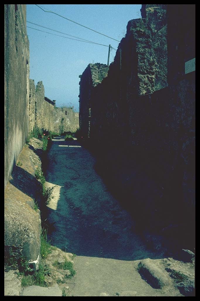 Vicolo del Gallo between VII.7 and VII.15. Looking south from junction. 
Photographed 1970-79 by Günther Einhorn, picture courtesy of his son Ralf Einhorn.
