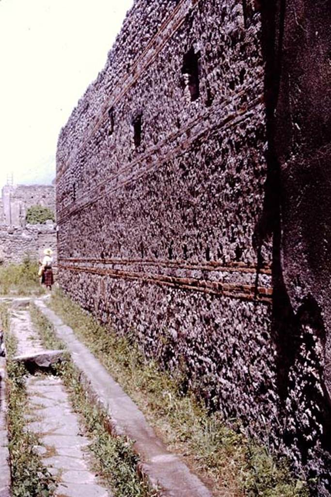 Vicolo di Tesmo, east side. Pompeii. 1964. Looking north along west side of IX.5. Photo by Stanley A. Jashemski.
Source: The Wilhelmina and Stanley A. Jashemski archive in the University of Maryland Library, Special Collections (See collection page) and made available under the Creative Commons Attribution-Non Commercial License v.4. See Licence and use details.
J64f1099
