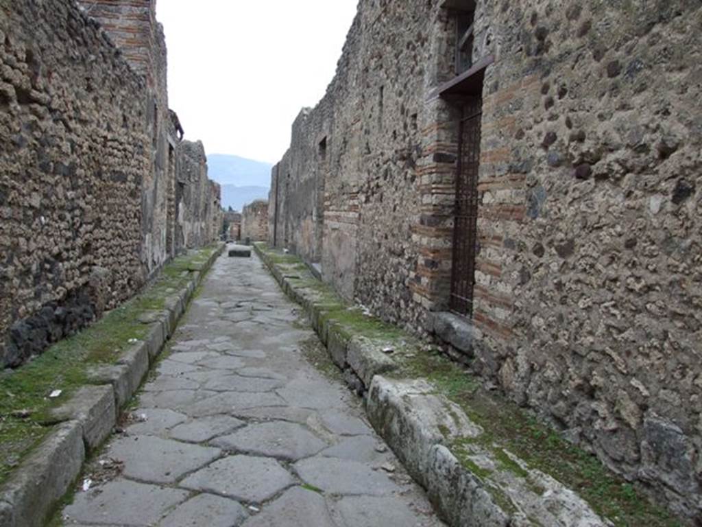 Vicolo di Tesmo between IX.7 and IX.2. Looking south from IX.2.19. December 2007.