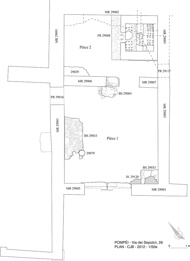 Fig. 5 - Pomp�i. Plan de la phase 2.
G. Chapelin, J.-A. Delorme, B. Lemaire. 
