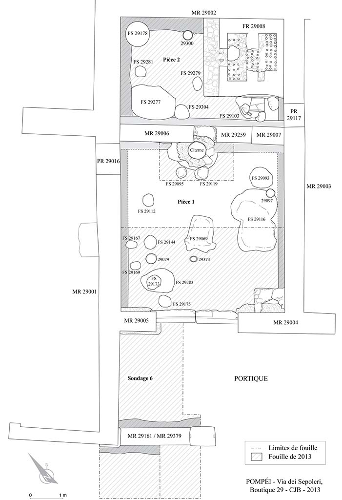 Fig. 2 - HGE29 Pomp�i. Plan de la boutique n. 29. 
G. Chapelin, B. Lemaire. 
