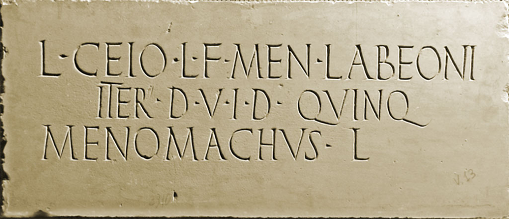 HGE38 Pompeii. 1824 drawing by Mazois of east and south sides with HGE38 behind HGE37. See Mazois, F., 1812. Les Ruines de Pompei: Premiere Partie. Paris: Didot Freres. (pl. 11).