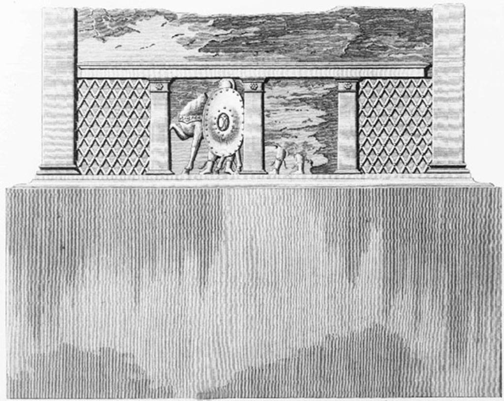 HGE38 Pompeii. 1819 drawing by Gell with HGE42 in front left and HGE38 behind. See Gell, W, and Gandy J. P., 1819. Pompeiana. London: Rodwell and Martin. (pl. 3).
