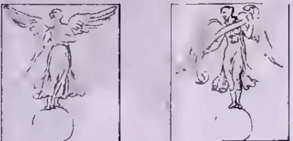 HGW20 Pompeii. 1813 drawings of winged Victoria from the two front pilasters of the tomb. See Millin A., 1813. Description des Tombeaux de Pompei. Naples: L�Imprimerie Royale. (pl. 5 figs. 8-9).