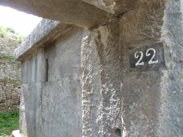 HGW22 Pompeii. May 2010. Detail from upper north side.