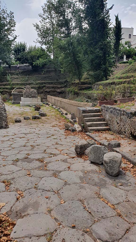 SG5 Pompeii. August 2021. Looking south to tomb SG4 with SG5 behind. 
Foto Annette Haug, ERC Grant 681269 DÉCOR

