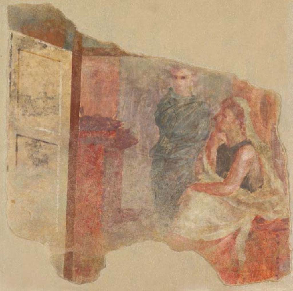 Villa of P Fannius Synistor at Boscoreale. Room H, fragment of fresco from upper east end of north wall. Photo � The Metropolitan Museum of Art, Rogers Fund 1903.  Inventory number 03.14.8. See www.metmuseum.org