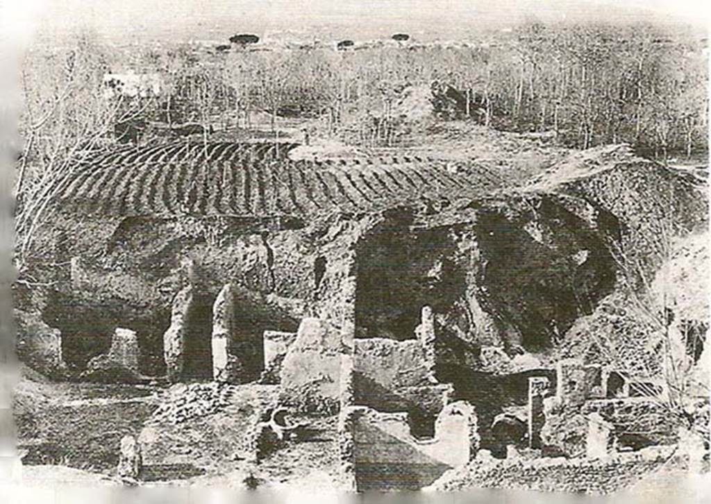 Villa of T. Siminius Stephanus, fondo Barbatelli. Old postcard c.1900 looking north across the villa rustica to the fondo Masucci d�Aquino.