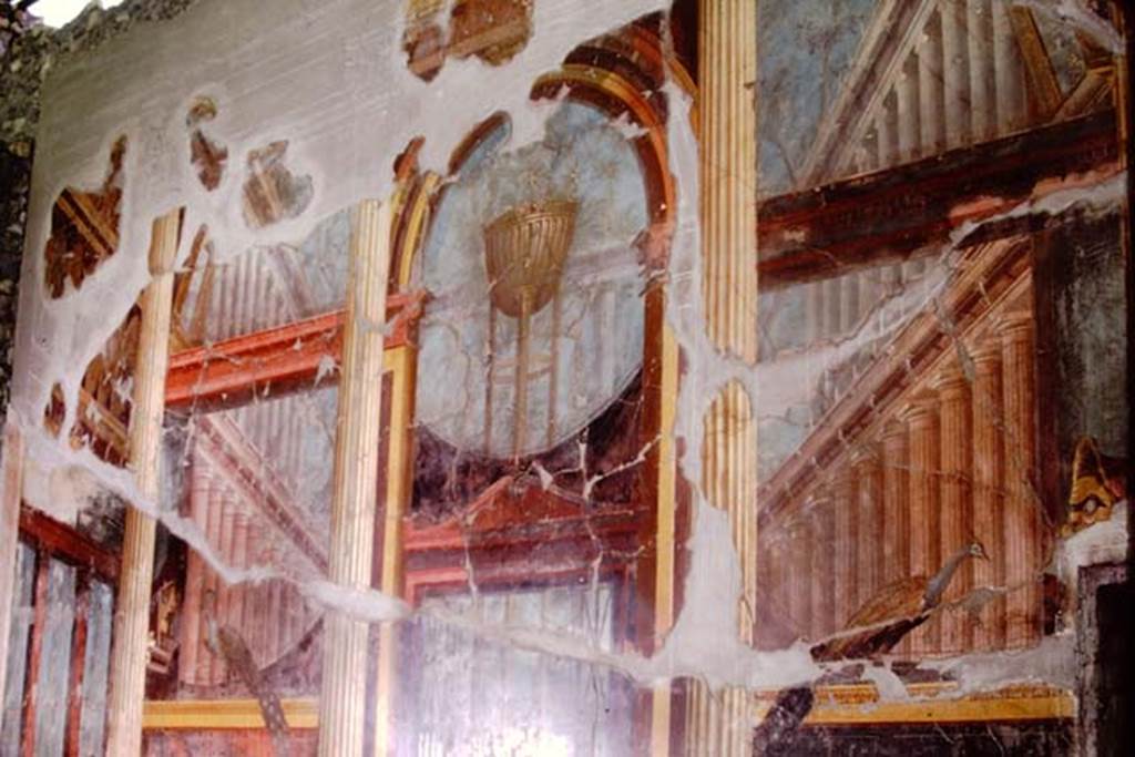 Oplontis Villa of Poppea, 1974. Room 15, detail of painted upper east wall in oecus. Photo by Stanley A. Jashemski.
Source: The Wilhelmina and Stanley A. Jashemski archive in the University of Maryland Library, Special Collections (See collection page) and made available under the Creative Commons Attribution-Non-Commercial License v.4. See Licence and use details.
74f0668