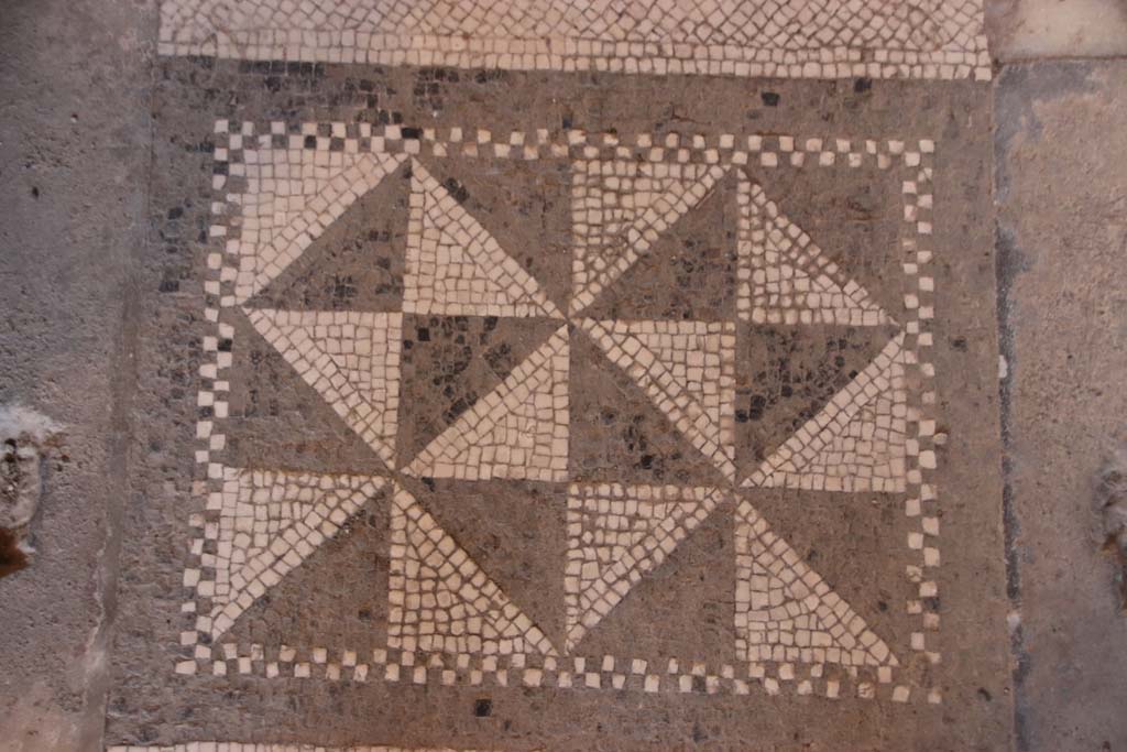Oplontis Villa of Poppea, September 2021.
Room 16, detail of mosaic threshold in doorway to room 15. Photo courtesy of Klaus Heese.