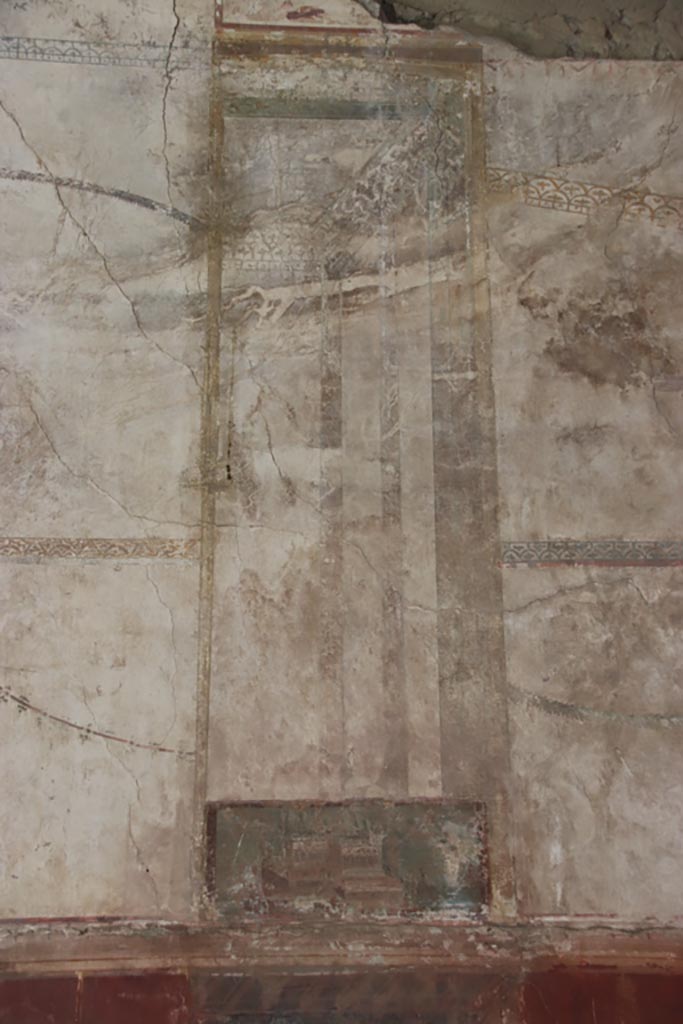 Oplontis Villa of Poppea, May 2024. 
Portico 40, detail from upper north wall in north-east corner. Photo courtesy of Klaus Heese.

