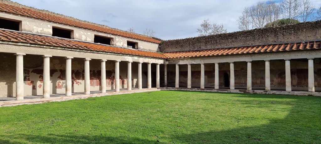 Oplontis Villa of Poppea, January 2023.
Area 59, looking towards north-east corner of peristyle garden. Photo courtesy of Miriam Colomer.