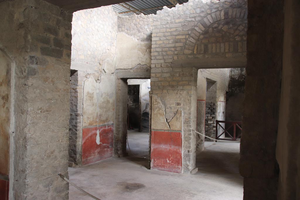 Villa of Poppaea, Oplontis, October 2023.
Room 90, looking north-west across room towards doorway to room 93 in centre and room 94, centre right. Photo courtesy of Klaus Heese.