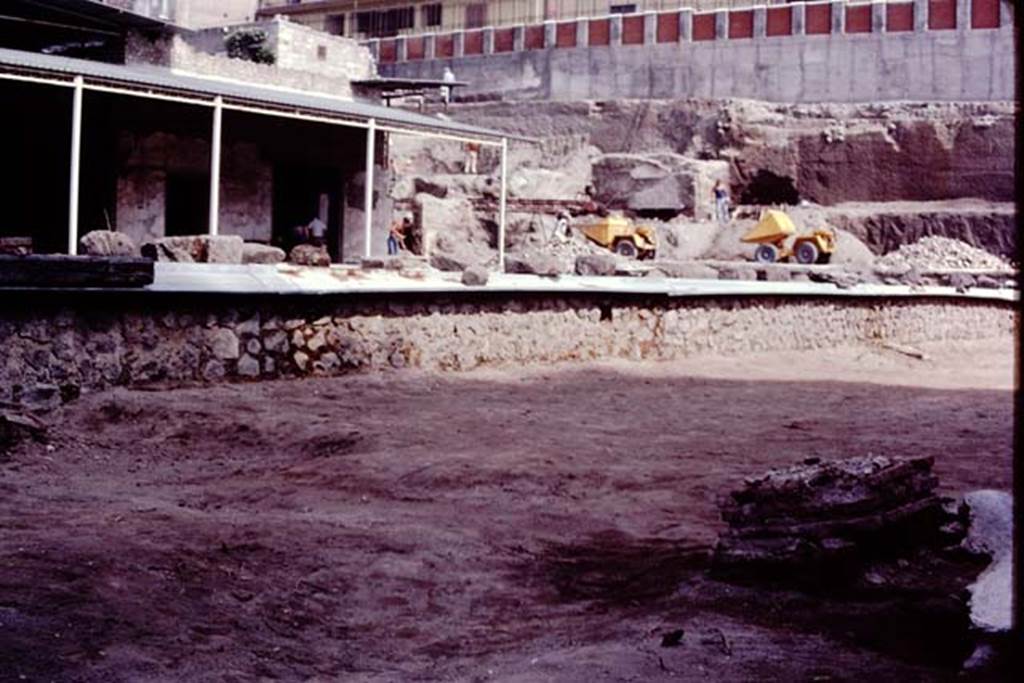 Oplontis, c.1983 or 1984. Looking north-west across swimming pool, from east side.
Source: The Wilhelmina and Stanley A. Jashemski archive in the University of Maryland Library, Special Collections (See collection page) and made available under the Creative Commons Attribution-Non Commercial License v.4. See Licence and use details. Oplo0212