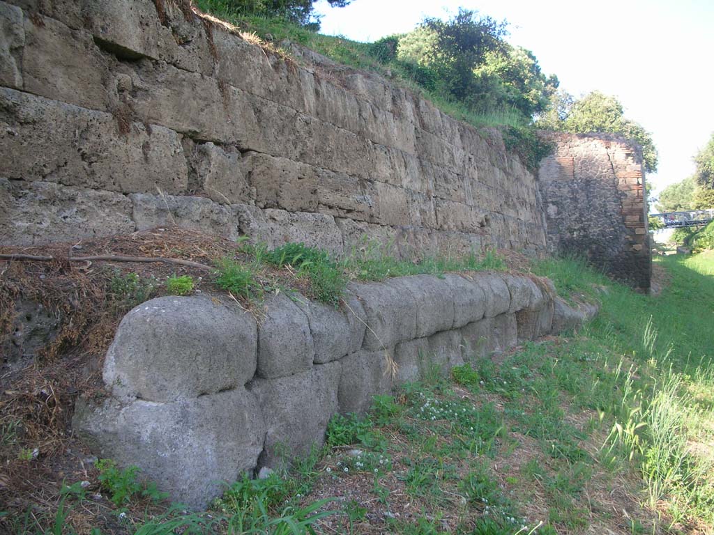 City Walls on south side, near Tower III. May 2011. Looking east along Walls towards Tower III. Photo courtesy of Ivo van der Graaff.
