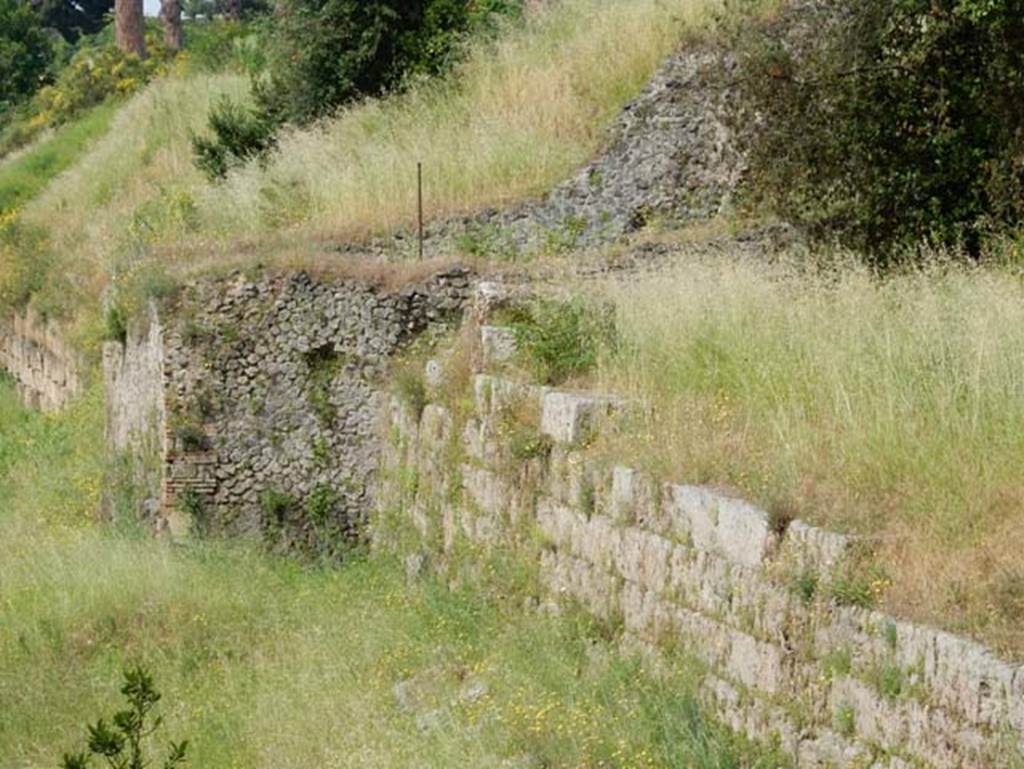 Walls near Amphitheatre entrance, Pompeii, May 2018.
Looking towards Tower 3, and surrounding city walls. Photo courtesy of Buzz Ferebee.