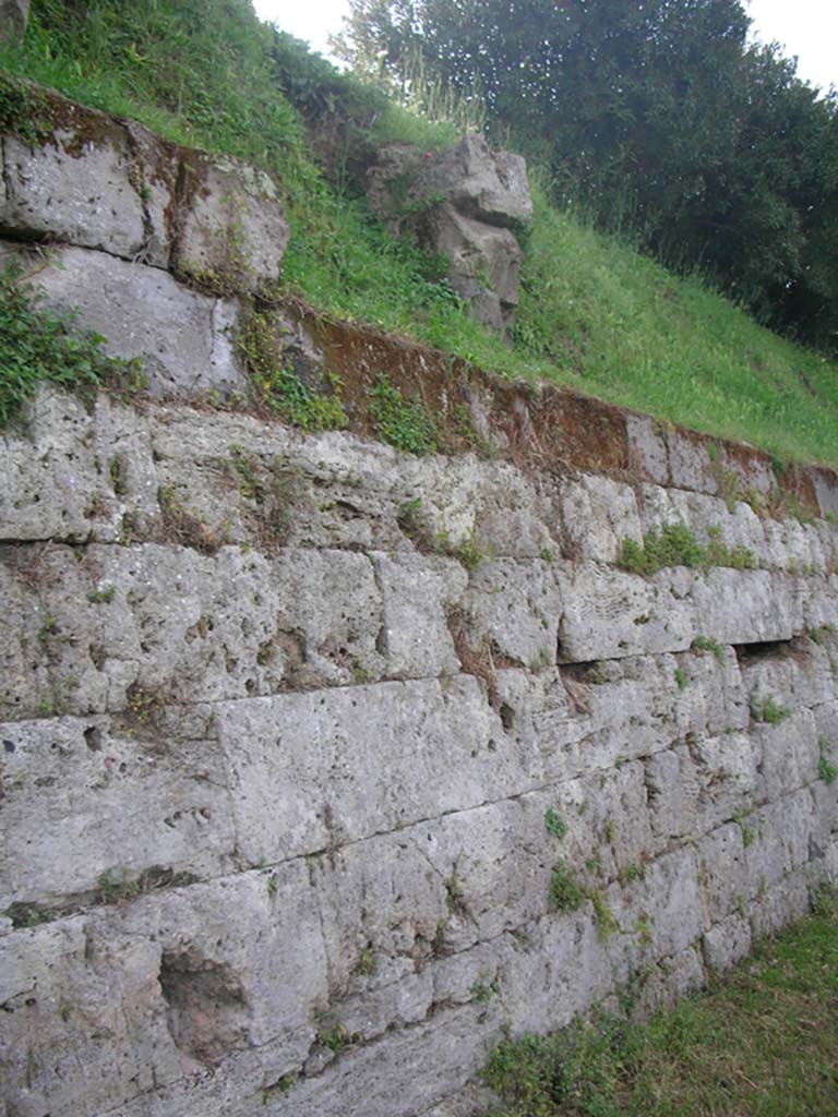 Walls on the east side of Pompeii, May 2010.
Detail of City Walls near Tower VI, looking north. Photo courtesy of Ivo van der Graaff.